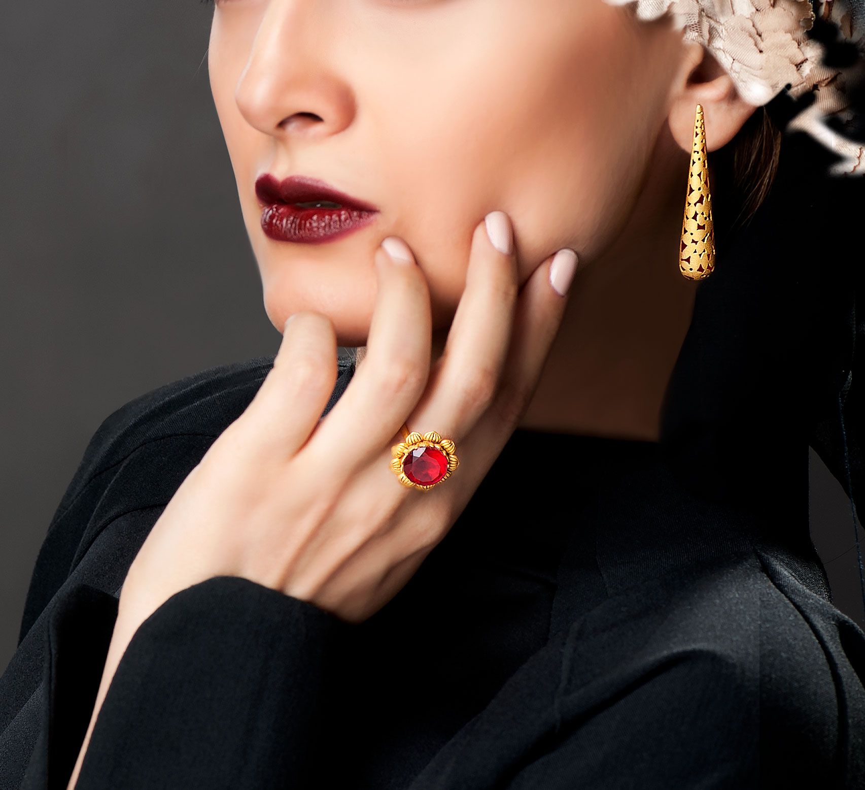 Editorial jewellery photography on model