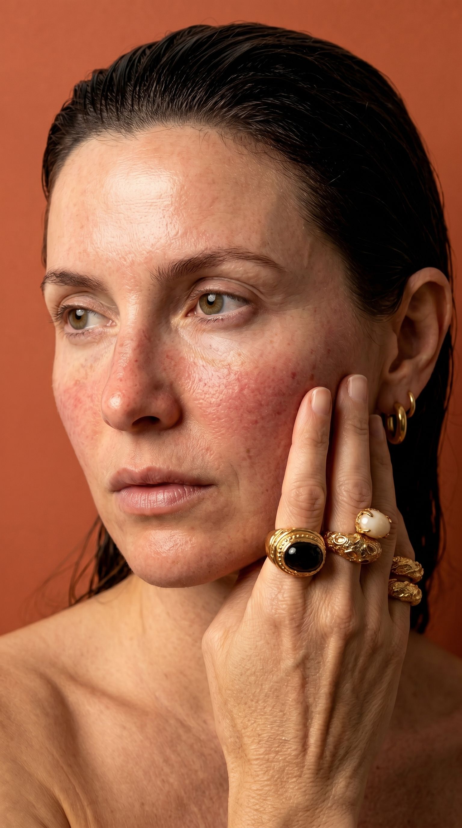 Sculptural gold jewellery campaign