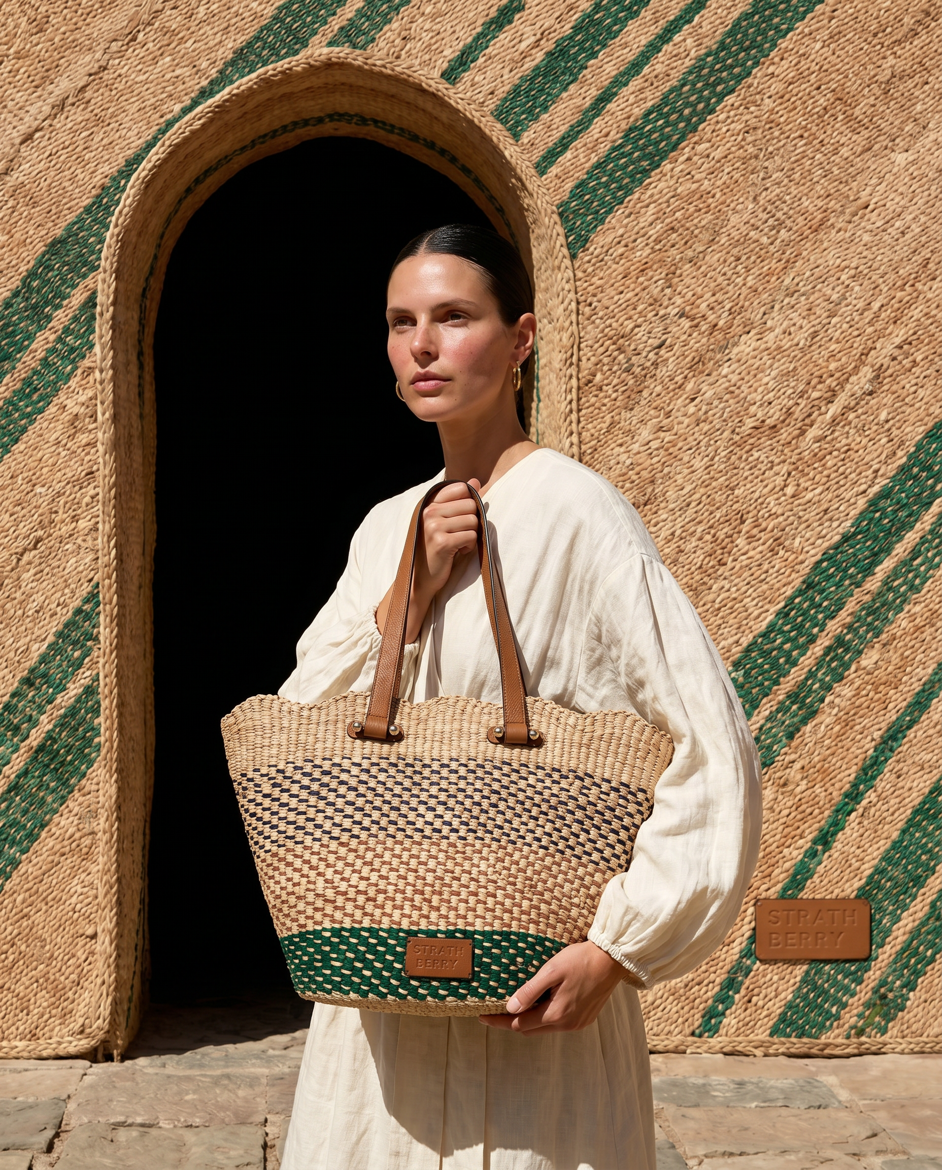 Woven raffia bag campaign