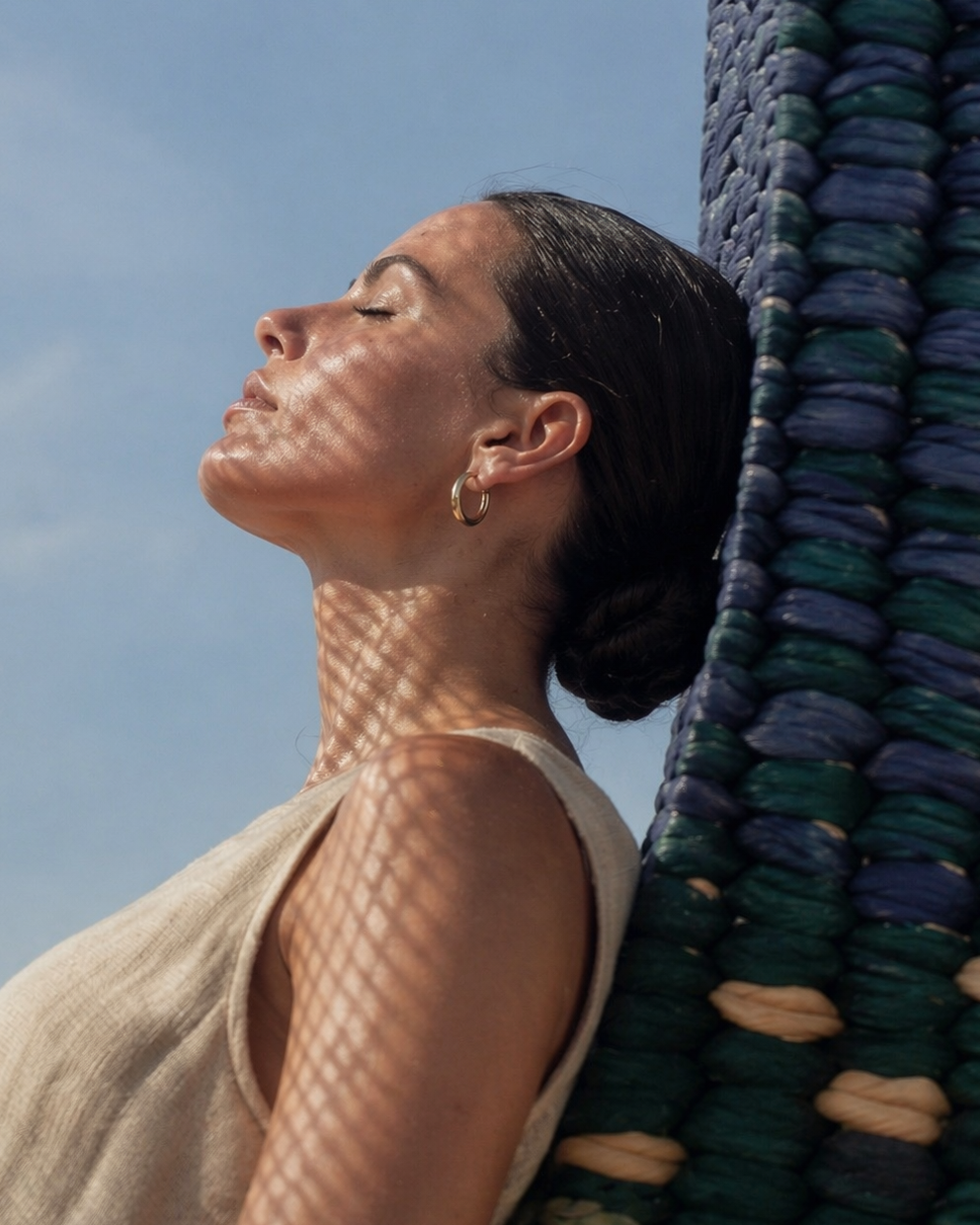 Woven raffia bag campaign